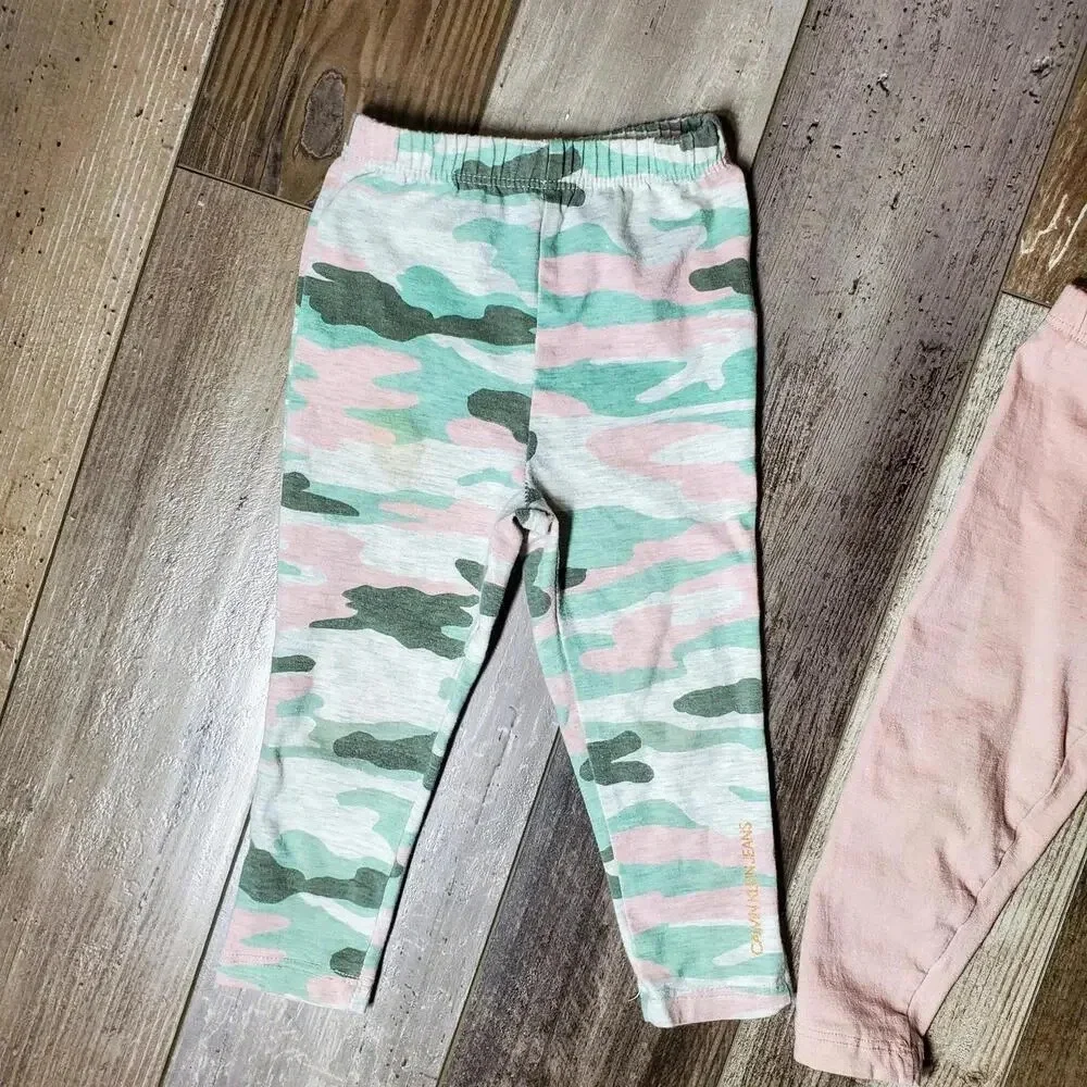 Calvin Klein, Jessica Simpson & Carter's Toddler Girl Casual Leggings Bundle 18m